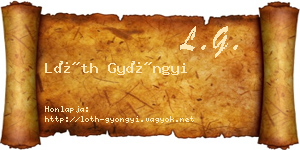 Lóth Gyöngyi névjegykártya