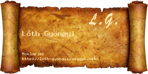 Lóth Gyöngyi névjegykártya